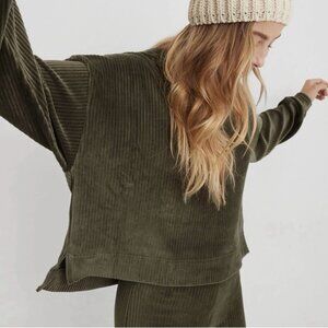 Aerie Groove On Velour Oversized Cropped Hoodie Size XXS Green Athleisure